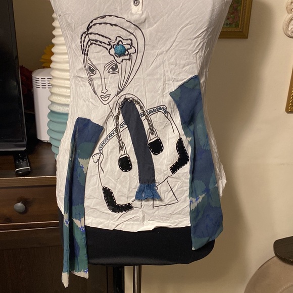 NWOT ROBERTA BIAGI WOMEN TOP With Details size L made in Italy - Picture 2 of 10